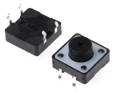 TE Connectivity - FSM101 - TE Connectivity 黑色 按钮式 触觉开关 FSM101, 单刀单掷, 50 mA @ 24 V 直流 3.59mm		