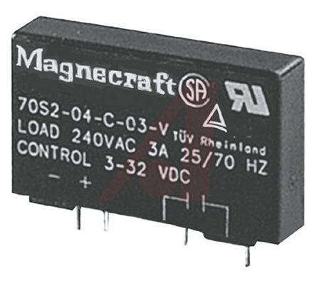 Schneider Electric - 70S2-04-C-03-V - Schneider Electric 3 A PCBװ  ̵̬ AC1206, ˫ɿع迪Ԫ, 㽻л, 280 V 		