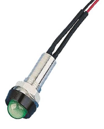 Oxley - STR/LH/8/110/FL30/GN - Oxley STR/LH/8/110/FL30/GN ͹ ɫ LED ָʾ, ߽Ӷ, 8mmװ׳ߴ, 110 V 		