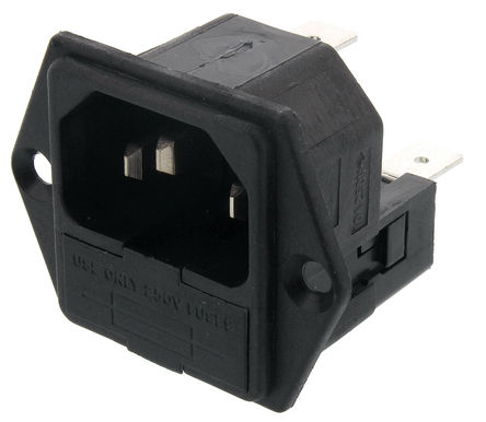 Bulgin - PF0030/63 - Bulgin 尲װ C14 IEC ͷ PF0030/63, Ӷ˽, 10A, 250 V 		