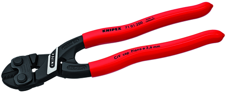 Knipex - 71 01 200 RS - Knipex 200 mm 铬钒钢 螺栓切割器 71 01 200 RS, 切割6 mm 软线，5.2 mm 中等硬度线，4 mm 硬线，3.6 mm 琴钢丝		