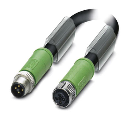 Phoenix Contact - 1408810 - Phoenix Contact 5m ɫ Դ 1408810, 4 Ź M12  4-Pin Female M12, 12 A, 60 V		