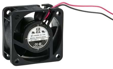 RS Pro - OD4020-24HSS - RS Pro OD4020 ϵ 1.7W 24 V ֱ  OD4020-24HSS, 15.3m3/h, 7800rpm, 40 x 40 x 20mm		