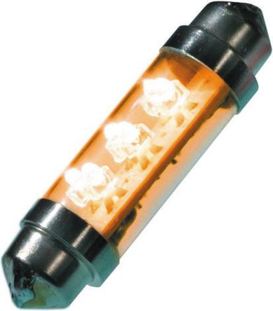 JKL Components - LE-0603-02Y - JKL Components 黄色光 尖浪形 LED 车灯 LE-0603-02Y, 43 mm长 10.5mm直径, 12 V 直流 20 mA, 2 lm		