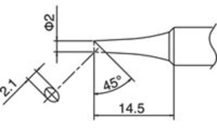 Hakko - T18-CF2 - Hakko T18 ϵ, 2 mm 45 Բ ͷ, ʹHakko FX-600,Hakko FX-888D		