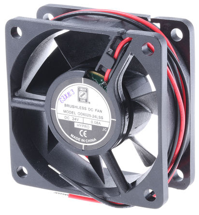 RS Pro - OD6025-24LSS - RS Pro OD6025 ϵ 1W 24 V ֱ  OD6025-24LSS, 22m3/h, 2500rpm, 60 x 25 x 60mm		