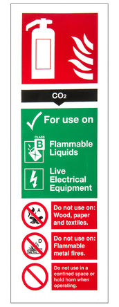 Signs & Labels - FR02124S - Signs & Labels FR02124S ϩ ɫ/ɫ/ɫ Ӣ ȫ־ “CO2 CARBON DIOXIDE“, 90 x 280mm		