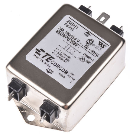 TE Connectivity - 20EH1 - TE Connectivity H ϵ 20A 250 V , 50 Hz, 60 Hz ̰װ RFI ˲ 3-1609037-8, νӶ		