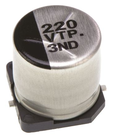 Panasonic - EEETP1V221AP - Panasonic TP SMD ϵ 35 V ֱ 220F SMD  EEETP1V221AP, 20%ݲ, 150m(ֵ), +125C, Gװ		
