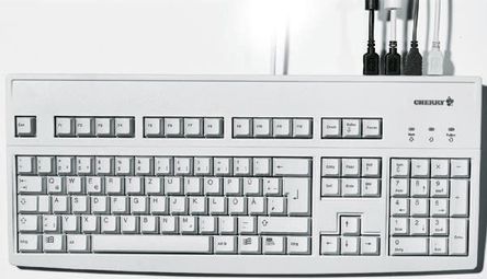 Cherry - G83-6504LADGB-0 - Cherry 灰色 PS/2 有线 紧凑型 QWERTY（英国） 键盘 G83-6504LADGB-0		