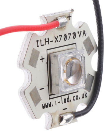 Intelligent LED Solutions - ILH-XT01-S365-SC211-WIR200. - Intelligent LED Solutions T7070 1 Powerstar ϵ 370nm  LED ILH-XT01-S365-SC211-WIR200., 65°ӽ, 1200mW, 4		