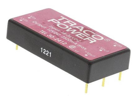 TRACOPOWER - TEL 30-2412 - TRACOPOWER TEL 30 ϵ 30W ʽֱ-ֱת TEL 30-2412, 18  36 V ֱ, 12V dc, 2.5A, 1.5kV dcѹ		