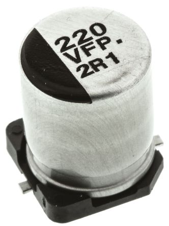 Panasonic - EEEFP1V221AP - Panasonic FP SMD ϵ 35 V ֱ 220F SMD  EEEFP1V221AP, ±20%ݲ, 80m(ֵ), +105°C, Fװ		