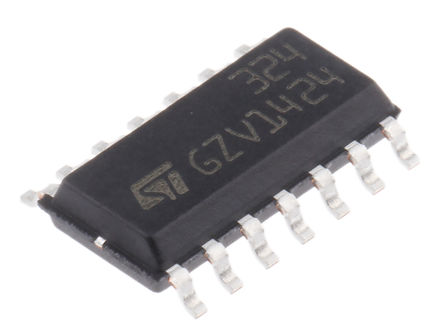 STMicroelectronics - LM324DT - STMicroelectronics LM324DT ��· ����Ŵ���, 1.3MHz���������, 5 �� 28 V����Դ��ѹ, 14���� SOIC��װ		