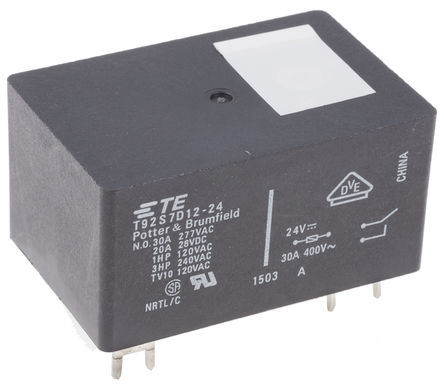 TE Connectivity - T92S7D12-24 1-1393212-0 - TE Connectivity T92S7D12-24 1-1393212-0 DPNO PCB װ Ǳ̵, 24V		