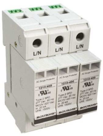 Bourns - 1210-3S-400 - Bourns 1210 ϵ 600 V  100kA 3  1210-3S-400, DIN 찲װ, 54 x 67 x 90mm		