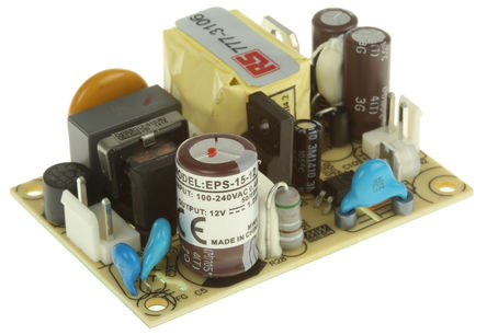 Mean Well - EPS-15-12 - Mean Well 15W  ǶʽģʽԴ SMPS EPS-15-12, 120  370 V dc, 85  264 V ac, 12V dc, 1.25A, 82%Ч		