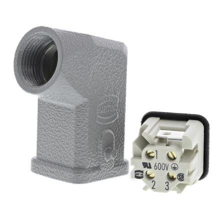 Harting - 09200031640+09200032611 - Harting Han A ϵ 3 + PE  ͷ 󸺺ɵԴ׼ ׼ 09200031640+09200032611, PG11 Ƴߴ, 10A, 230  400 V 		