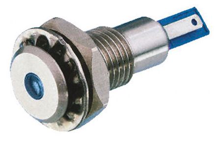 Bulgin - DX0505/BL/24 - Bulgin DX0505/BL/24 5 mm  ɫ LED ָʾ, ƬӶ, 12.2mmװ׳ߴ, 24 V ֱ		