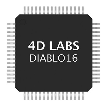 4D Systems - DIABLO16 - DIABLO16 图形控制器, 64针 TQFP封装		