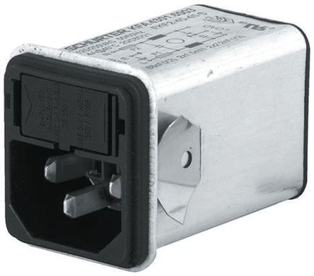 Schurter - 4301.6003 - Schurter Ƕʽ C14 IEC ˲ ͷ 4301.6003, Ӷ˽, 4A, 250 V 		