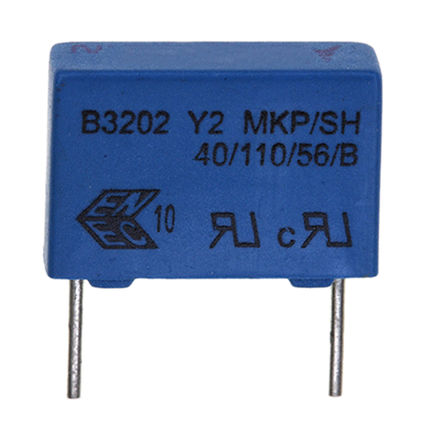 EPCOS - B32021A3103M000 - EPCOS B32021 ϵ 10nF ۱ϩ (PP) B32021A3103M000, 20%, 1.5 kV ֱ300 V 		