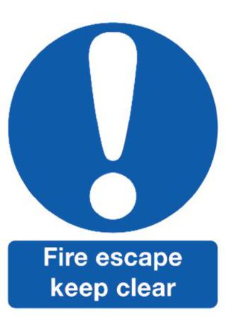 Signs & Labels - FR07133R - Signs & Labels FR07133R  ɫ/ɫ Ӣ ȫ־ “Fire Escape - Keep Clear“, 300 x 400mm		