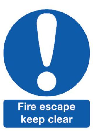 Signs & Labels - FR07133R - Signs & Labels FR07133R  ɫ/ɫ Ӣ ȫ־ “Fire Escape - Keep Clear“, 300 x 400mm		