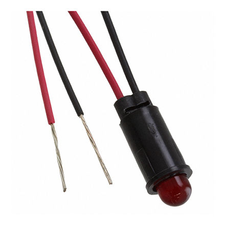 Dialight - 559-0103-027F - Dialight 559-0103-027F 5 mm ͹ ɫ LED ָʾ, ߽Ӷ, 6.32  6.4mmװ׳ߴ, 12 V ֱ		