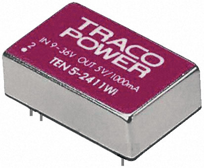 TRACOPOWER - TEN 5-4810WI - TRACOPOWER TEN 5WI ϵ 6W ʽֱ-ֱת TEN 5-4810WI, 18  75 V ֱ, 3.3V dc, 1.2A, 1.5kV dcѹ, 76%Ч		