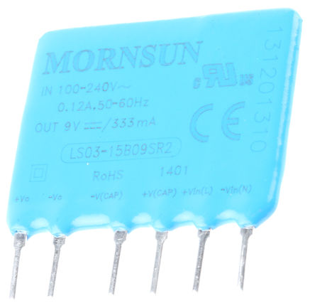 RS Pro - LS03-15B09SR2 - RS Pro 3W  ǶʽģʽԴ SMPS LS03-15B09SR2, 100  400 V dc, 85  264 V ac, 9V dc, 333mA, 76%Ч		