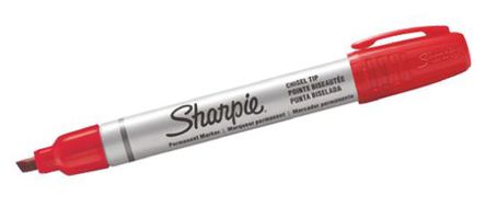 Sharpie - S0945790 - Sharpie 红色 中型 4mm 凿形尖端笔尖 永久性记号笔		