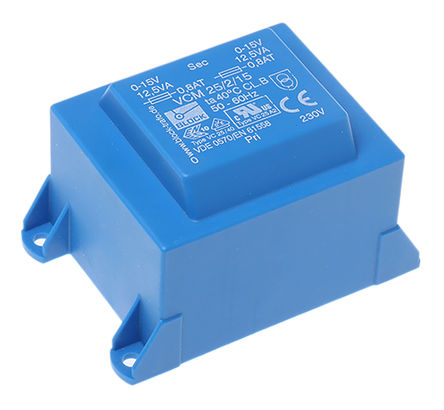 Block - VCM 25/2/15 - Block 2 ͨ PCB ѹ VCM 25/2/15, 230V acѹ, 15V acμѹ, 25VA		