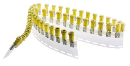 TE Connectivity - 640907-2 - TE Connectivity PIDG FASTON .250 ϵ ɫ Ե ѹӲ 640907-2, 6.35 x 0.81mm, о		