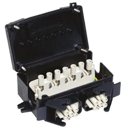 Harting - 09120084807 - Harting Han Power S ϵ ɫ 2x6P+E ҵԴ 氲װ  09120084807, 10A, 600 V, IP65		