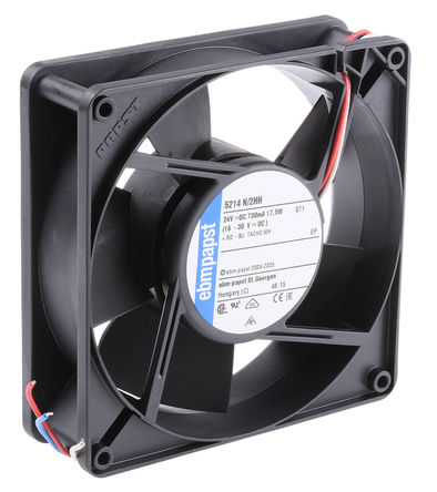 ebm-papst - 5214N/2HH - ebm-papst 5200N ϵ 17.5W 24 V ֱ  5214N/2HH, 340m3/h, 4900rpm, 127 x 127 x 38mm		