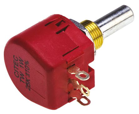 TE Connectivity - TW1253KA - TE Connectivity TW ϵ 25k 10% Ƶλ TW1253KA, 1W, 6.35 mm ֱ, 100ppm/C, 尲װ		