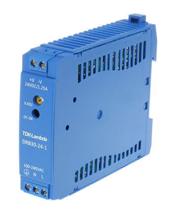 TDK-Lambda - DRB-30-24-1 - TDK-Lambda 30W DIN Դ DRB-30-24-1, 90%Ч, 264V ac, 1.25A, 28V dc 24V dc/		