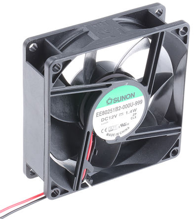 Sunon - EE80251B2-000U-999 - Sunon EE ϵ 1.4W 12 V ֱ  EE80251B2-000U-999, 62.9m3/h, 2900rpm, 80 x 80 x 25mm		