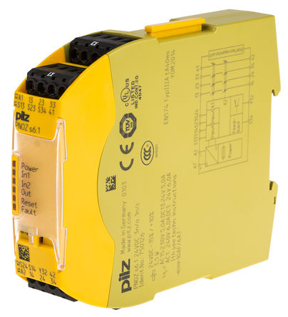 Pilz - PNOZ s6.1 24VDC 3 n/o 1 n/c - Pilz PNOZsigma ˫ͨ ȫ̵ PNOZ s6.1 24VDC 3 n/o 1 n/c, 24 V ֱԴ, 3 ȫ, 1 		
