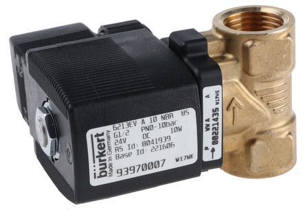 Burkert - 221606 - Burkert 221 ϵ 2˿ ͭ ŷ 221606, 10 bar, 1/2in˿, NC, 24 V ֱ		