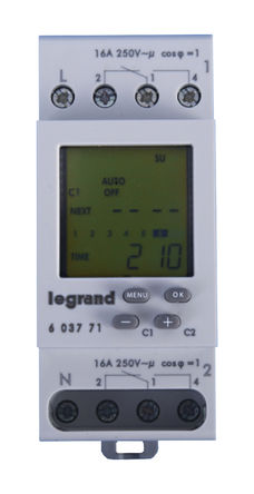 Legrand - 603771 - Legrand 2ͨ DIN 쿪 603771, ʱ֣λ, 230 V Դ		