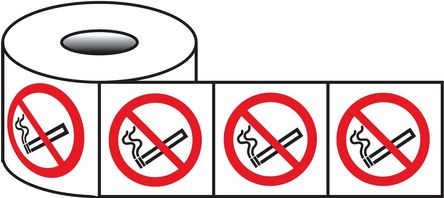 Signs & Labels - PA52AS - Signs & Labels PA52AS ɫ/ɫ/ɫ ϩ ־ No Smokingֹ̣, 50 x 50mm		