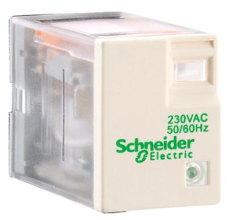 Schneider Electric - RXM4LB2P7 - Schneider Electric RXM4LB2P7 4极 微型继电器, 四刀双掷触点, 230 V 交流线圈		