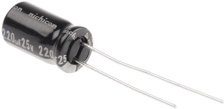 Nichicon - UVY1E221MED - Nichicon VY ϵ 25 V 220F ͨ  UVY1E221MED, 20%ݲ, +105C, 5101-4װ		