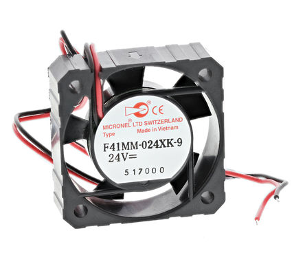 Micronel - F41MM-024XK-9 - Micronel F41 ϵ 0.864W 24 V ֱ  F41MM-024XK-9, 8.4m3/h, 5400rpm, 41 x 41 x 12mm		