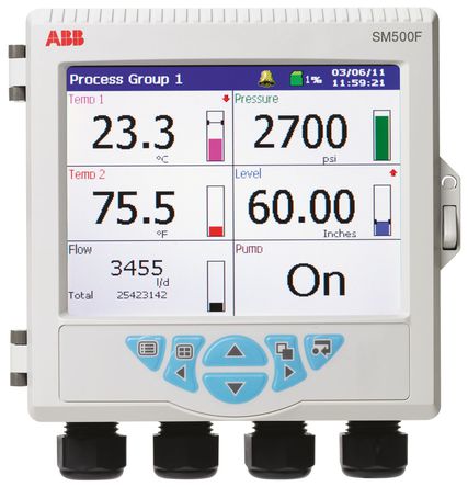ABB - SM503FC/B2E0020E/S - ABB SM503FC/B2E0020E/STD 3输入 视频图形 图形记录器, 测量电流、电阻、温度、电压		