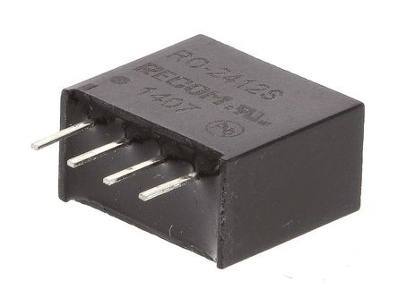 Recom - RO-2412S - Recom RO ϵ 1W ʽֱ-ֱת RO-2412S, 21.6  26.4 V ֱ, 12V dc, 83mA, 1kV dcѹ, SIPװ		