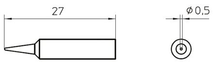 Weller - T0054485010 - Weller XNT ϵ XNT 1, 0.5 mm ֱԲ׶ ͷ, ʹWXP65 & WP65 		