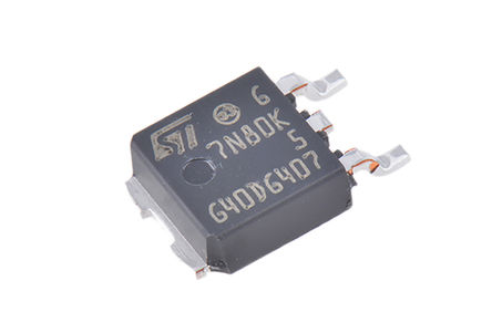 STMicroelectronics - STD7N80K5 - STMicroelectronics MDmesh K5, SuperMESH5 ϵ N Si MOSFET STD7N80K5, 6 A, Vds=800 V, 3 DPAKװ		